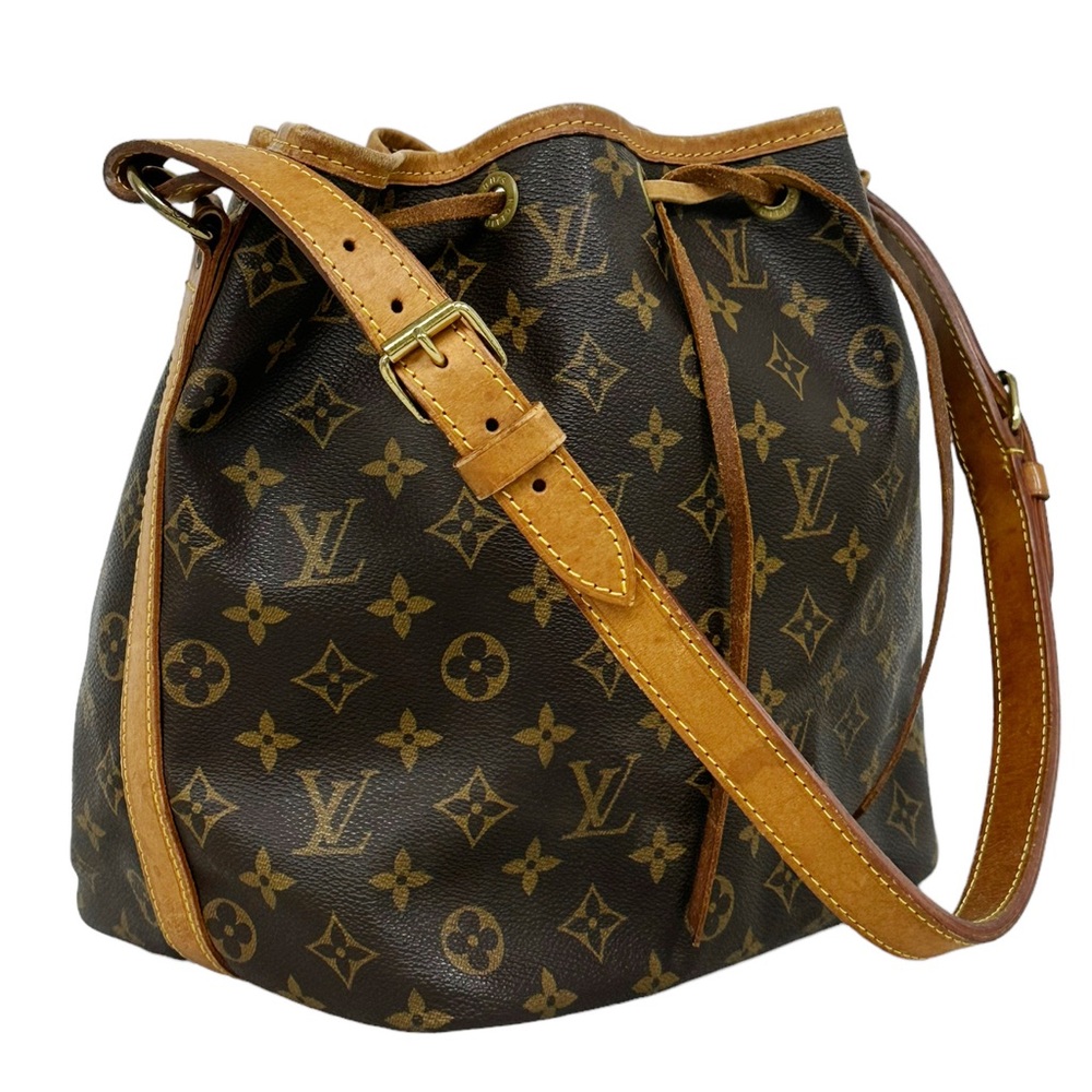 Louis Vuitton Petit Noe Drawstring Bucket Bag Shoulder Bag Monogram Brown - Picture 8 of 9